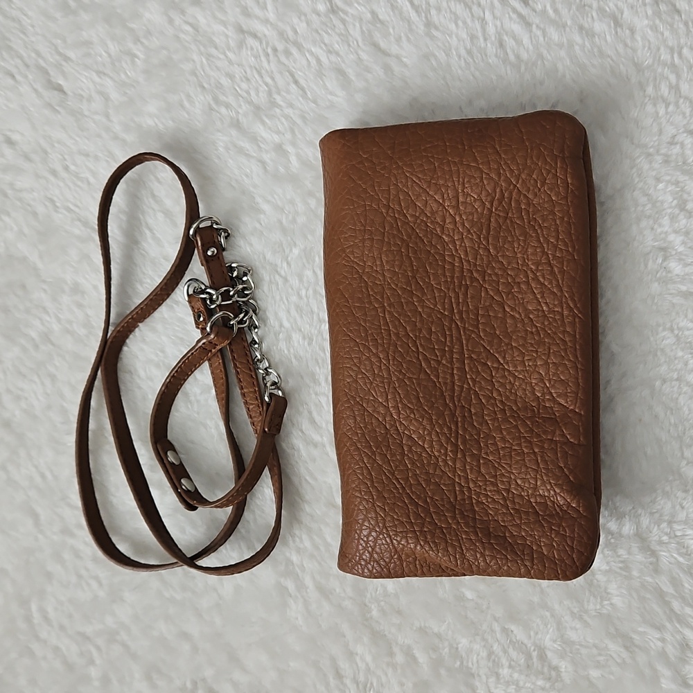 Nine West Crossbody Purse Convertible Wristlet Bag Brown Detachable Strap - Picture 10 of 12